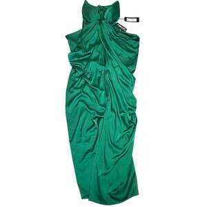 Gabrielle Union NY&Co Strapless Maxi Dress Women Sz M Emerald Green Satin NWT